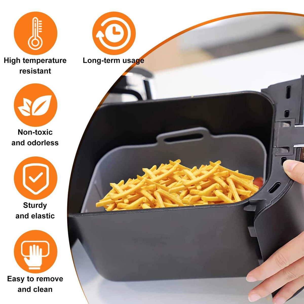 ProClean Air Fryer Silicone Liner with Handles – Reusable & Non-Stick