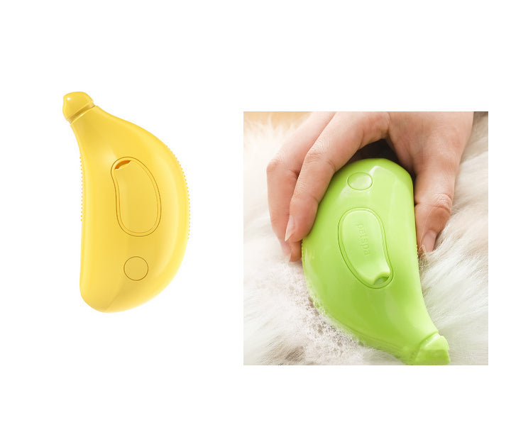 Green steam brush on fur