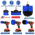 ProClean Drill Brush Power Scrubber Set (3 Pcs) – Tub, Tile & Car Carpet
