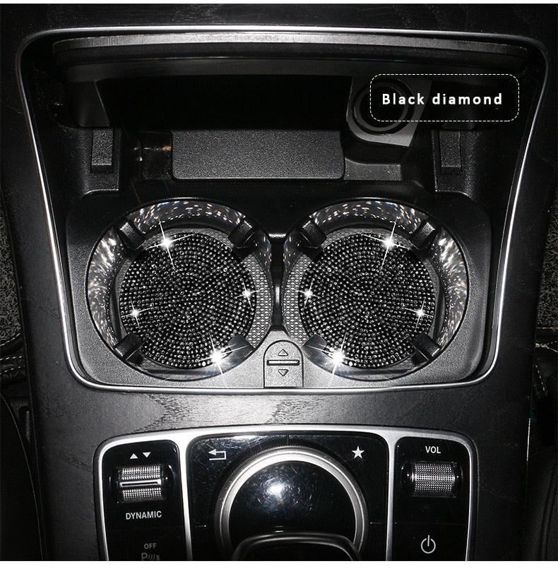 ProClean Bling Car Cup Holder Coasters (2 Pcs) – Rhinestone Silicone