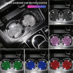ProClean Bling Car Cup Holder Coasters (2 Pcs) – Rhinestone Silicone