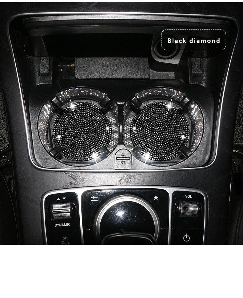 ProClean Bling Car Cup Holder Coasters (2 Pcs) – Rhinestone Silicone