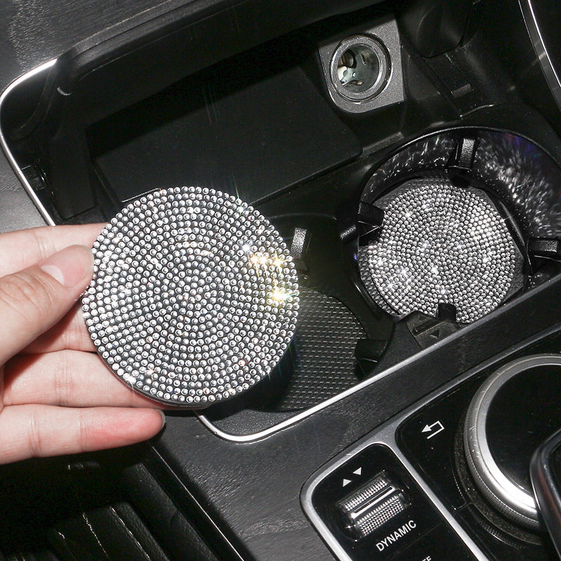 ProClean Bling Car Cup Holder Coasters (2 Pcs) – Rhinestone Silicone