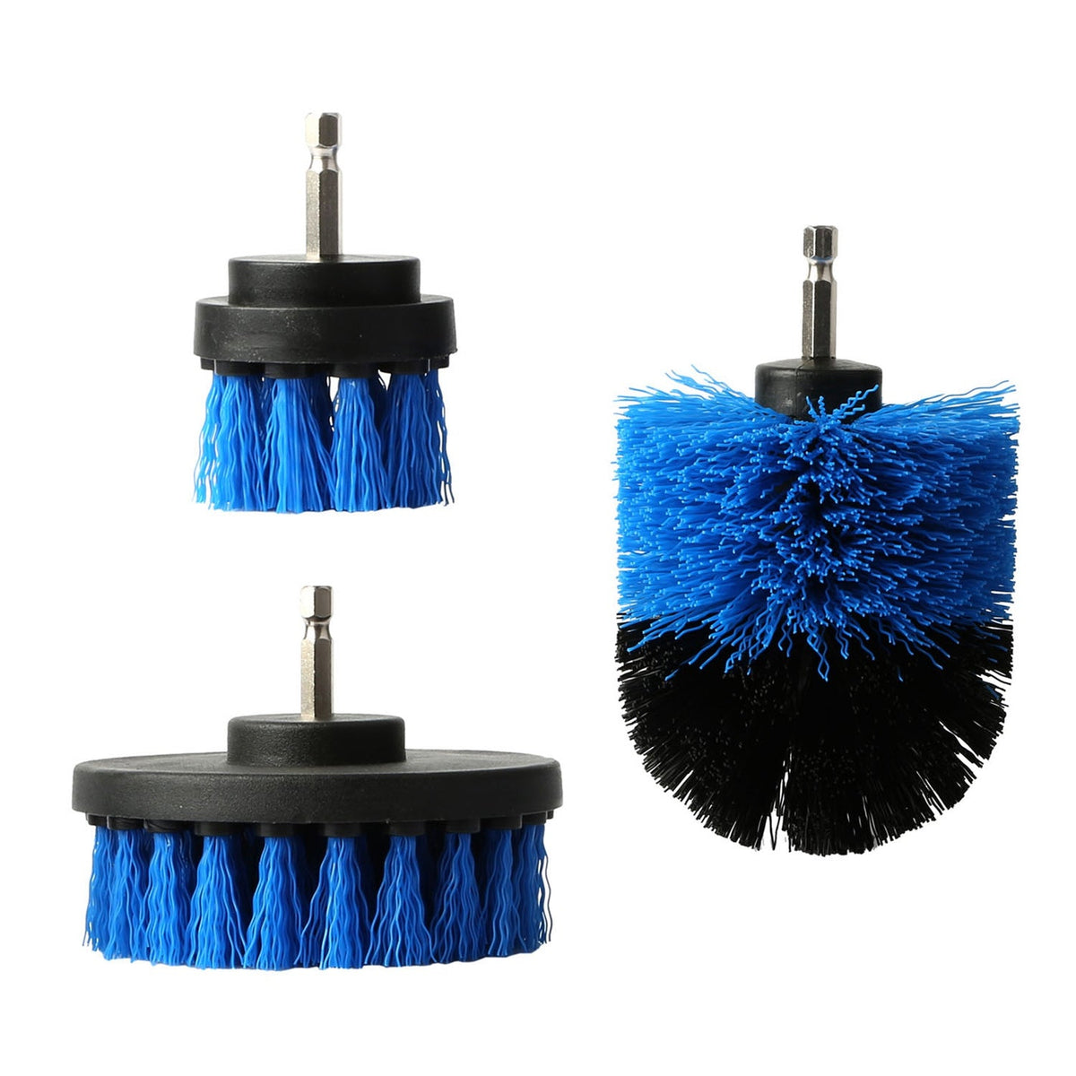 ProClean Drill Brush Power Scrubber Set (3 Pcs) – Tub, Tile & Car Carpet