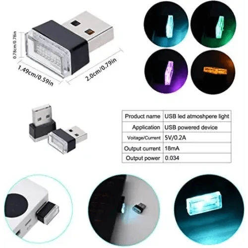 ProClean Mini USB LED Car Ambient Light – 7 Colors