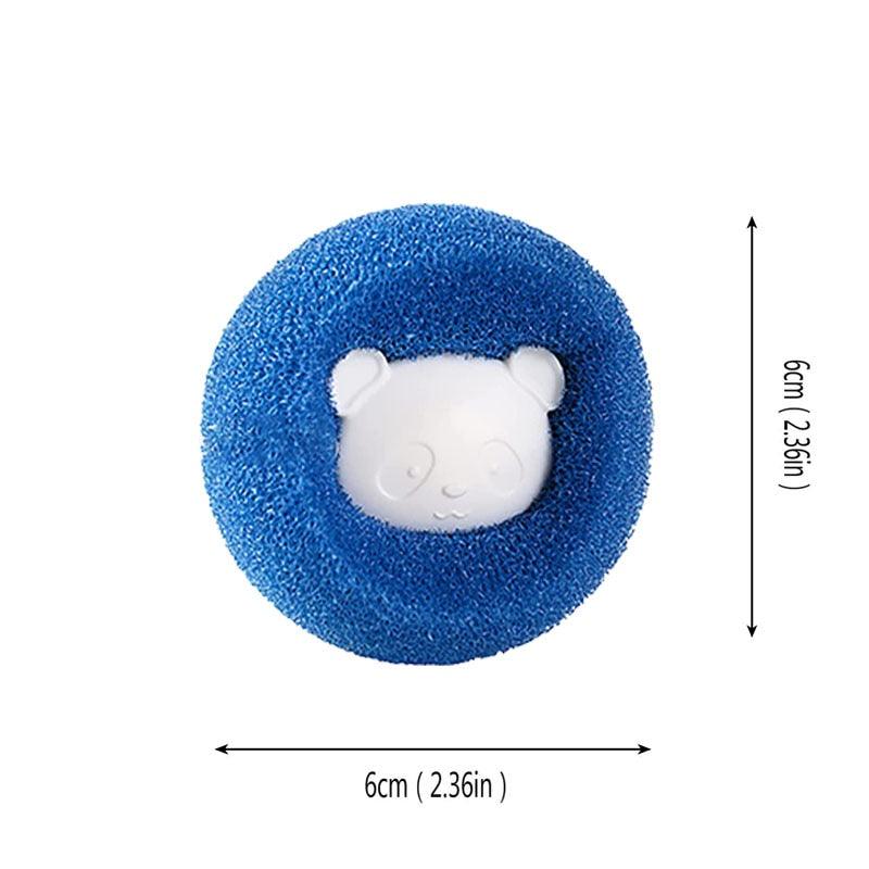 Blue laundry ball, about 2.4 inches wide