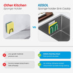 ProClean Stainless Steel Sponge Holder – Adhesive Sink Caddy, No Drilling