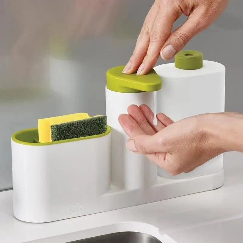 Pressing a sponge on the soap pump