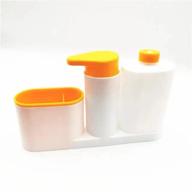 Orange soap dispenser caddy