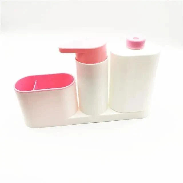 Pink soap dispenser caddy