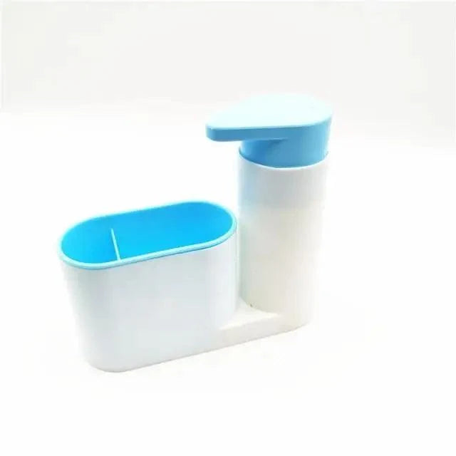 Blue soap dispenser caddy